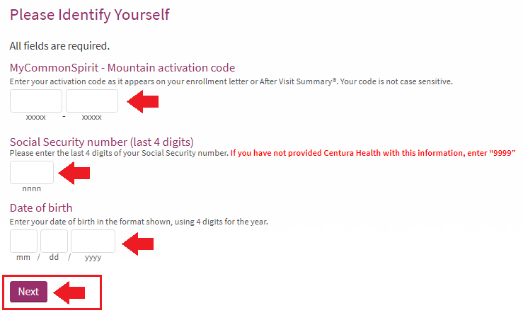 MyCenturaHealth Sign Up With Activation Code